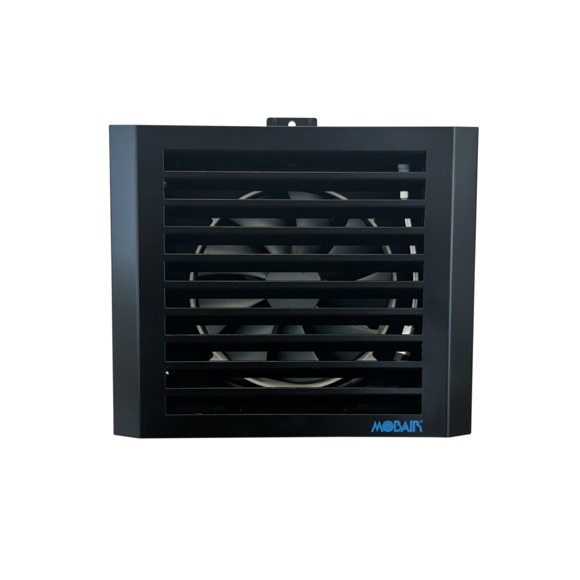 Front view of the Mobair Out exhaust air fan in black