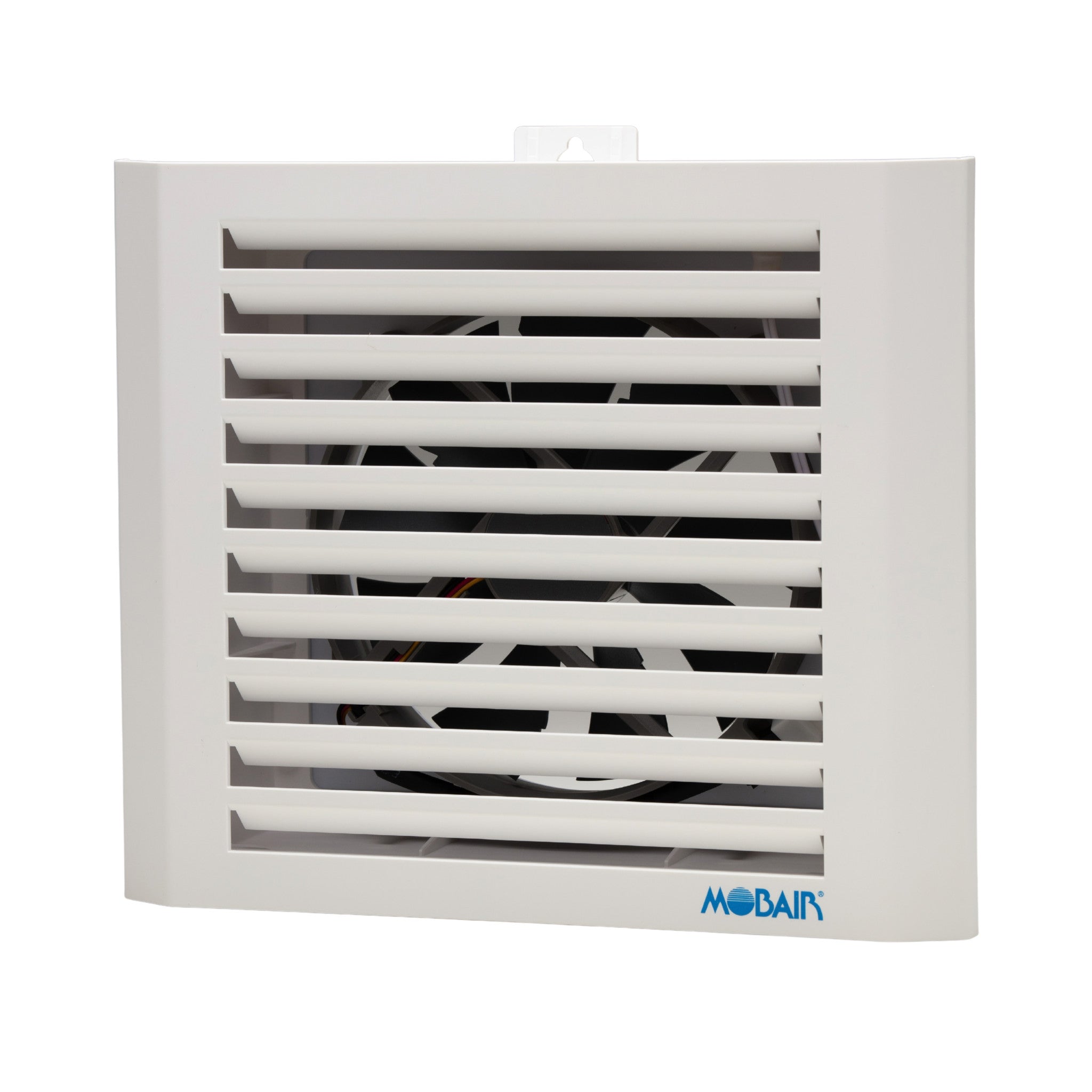 Front view of the Mobair S fresh air valve in white.